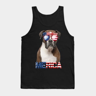 Merica Boxer Dog American Flag 4Th Of July Tank Top